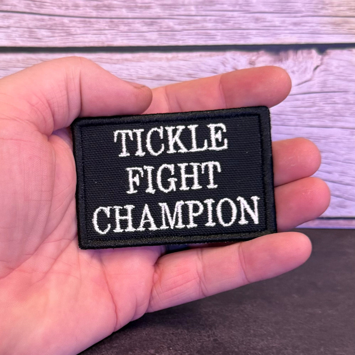 Tickle Fight Champion Funny Morale Patch | Made in USA | VELCRO® Brand Hook Backing