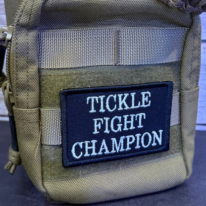 Tickle Fight Champion Funny Morale Patch | Made in USA | VELCRO® Brand Hook Backing