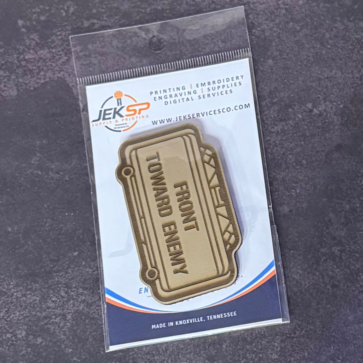 Claymore Mine “Front Toward Enemy” Funny Morale Patch | Made in USA | VELCRO® Brand Hook Backing