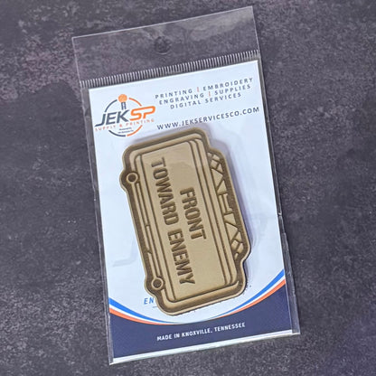 Claymore Mine “Front Toward Enemy” Funny Morale Patch | Made in USA | VELCRO® Brand Hook Backing