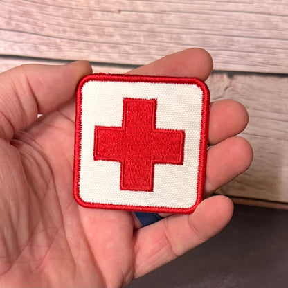 Med-Kit IFAK First-Aid Pouch ID Patch, 2.5x2.5" | Made in USA | VELCRO® Brand Hook Backing