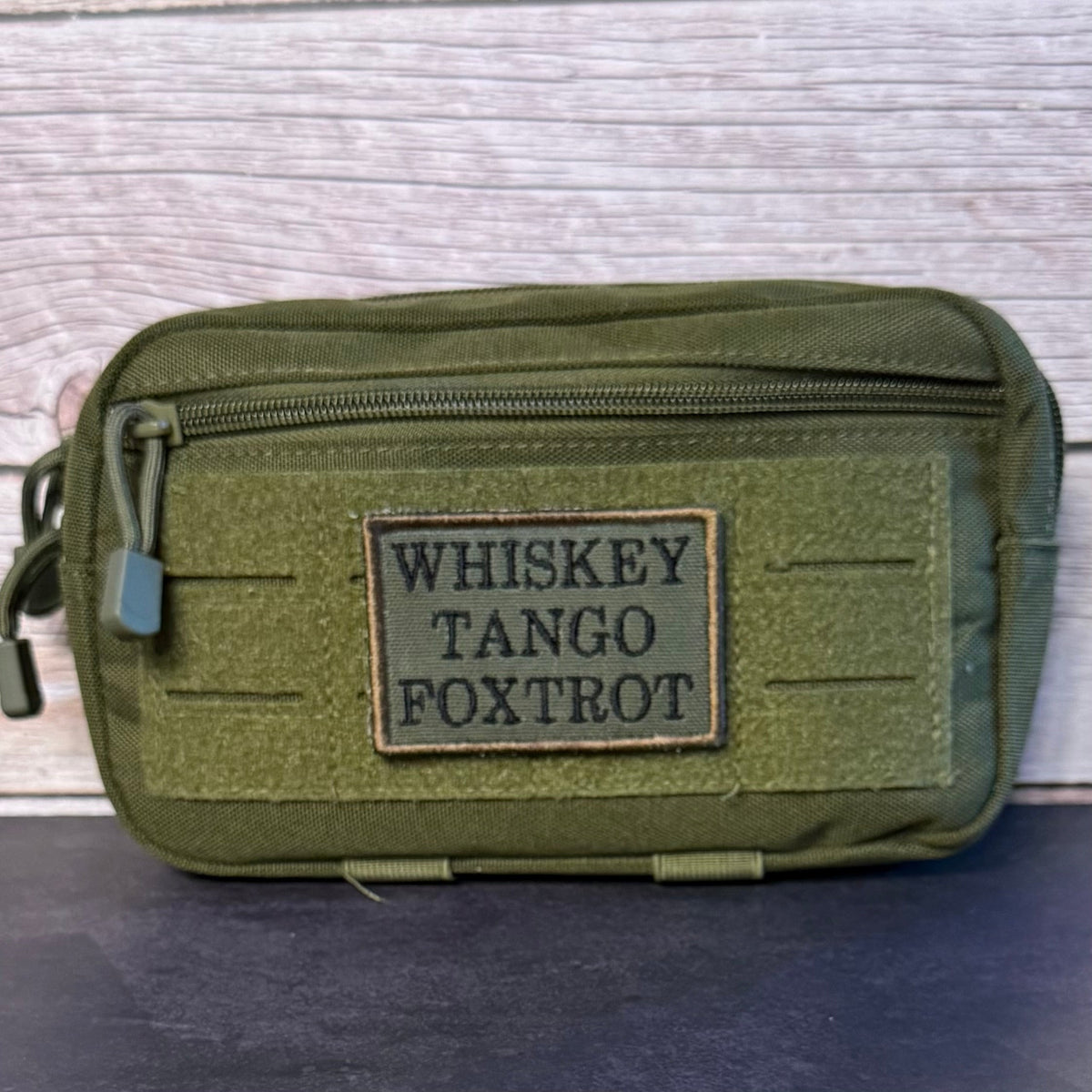 Whiskey Tango Foxtrot WTF Funny Morale Patch, 2x3" | Made in USA | VELCRO® Brand Hook Backing