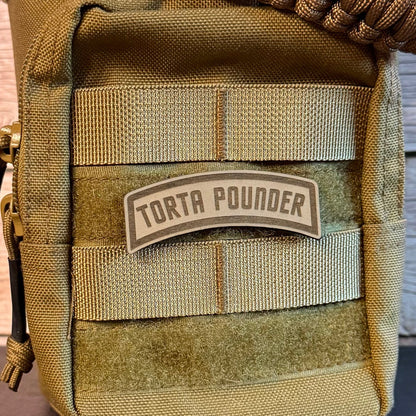 Torta Pounder Rocker Tab Funny Morale Patch, 1x2.6" | Made in USA | VELCRO® Brand Hook Backing