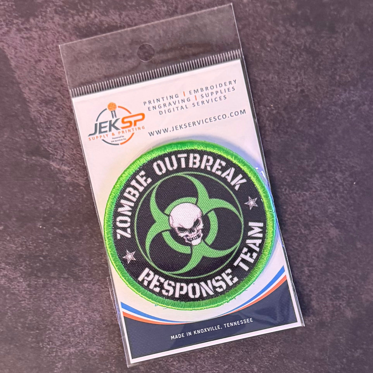 Zombie Outbreak Response Team Funny Morale Patch, 3" Round | Made in USA | VELCRO® Brand Hook Backing