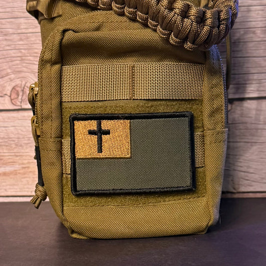 Christian Flag Embroidered Patch – Blue/White or Tactical, 2x3.5" | VELCRO® Brand Hook Backing