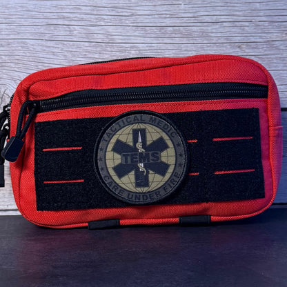 Tactical Medic TEMS Morale Patch, Care Under Fire, 3" Round | Made in USA | VELCRO® Brand Hook Backing