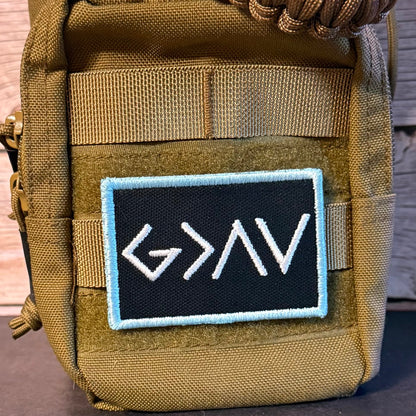 God Is Greater Than the Highs and Lows Morale Patch, 2x3" | Made in USA | VELCRO® Brand Hook Backing