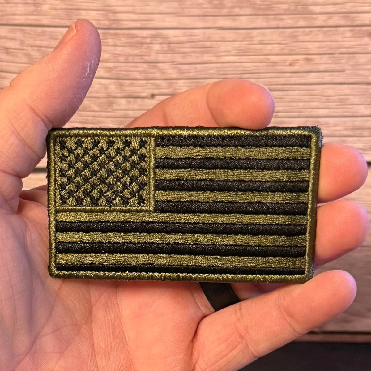 Olive OD Green Tactical American Flag Patch, 2x3.5" | Made in USA | VELCRO® Brand Hook Backing