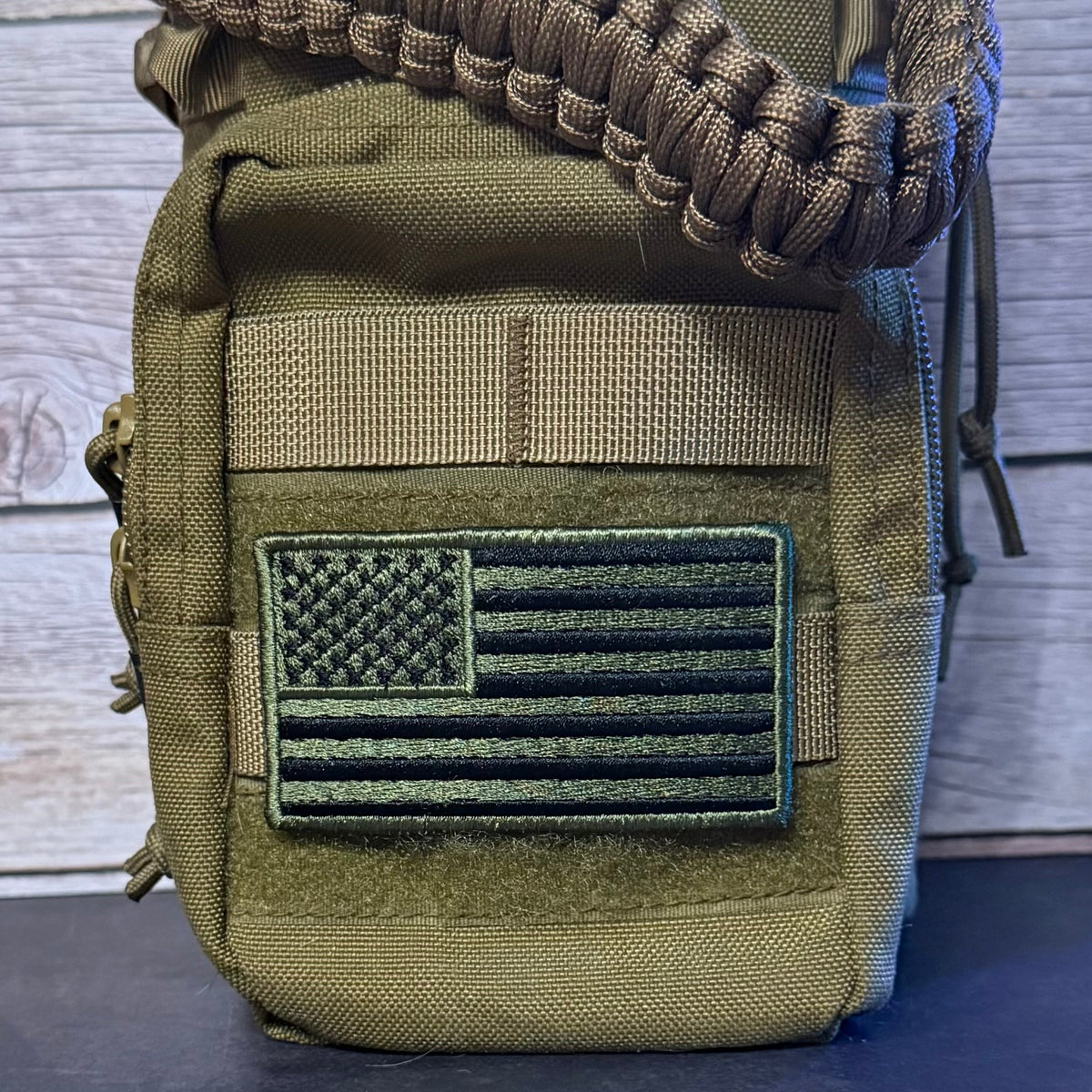 Olive OD Green Tactical American Flag Patch, 2x3.5" | Made in USA | VELCRO® Brand Hook Backing