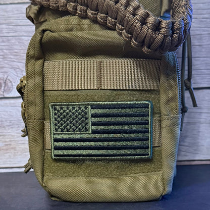Olive OD Green Tactical American Flag Patch, 2x3.5" | Made in USA | VELCRO® Brand Hook Backing