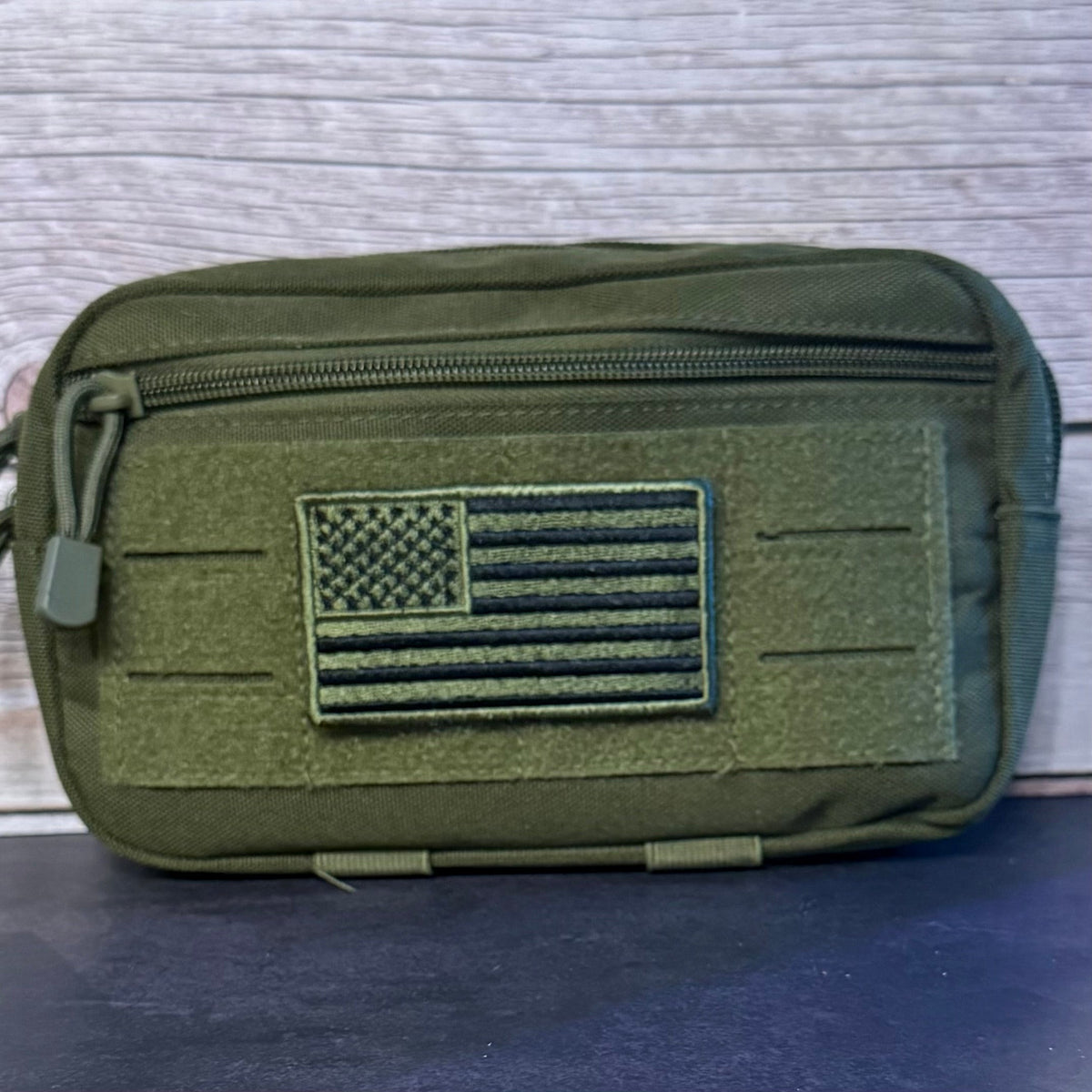 Olive OD Green Tactical American Flag Patch, 2x3.5" | Made in USA | VELCRO® Brand Hook Backing