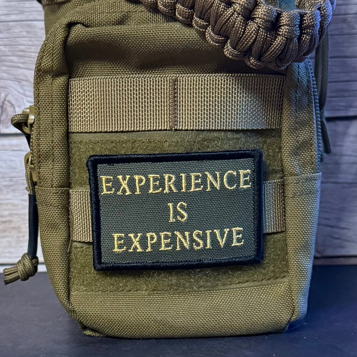Experience Is Expensive Funny Tactical Morale Patch, 2x3" | Made in USA | VELCRO® Brand Hook Backing