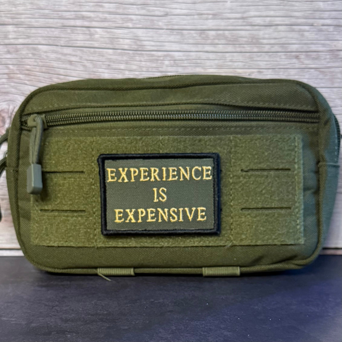 Experience Is Expensive Funny Tactical Morale Patch, 2x3" | Made in USA | VELCRO® Brand Hook Backing