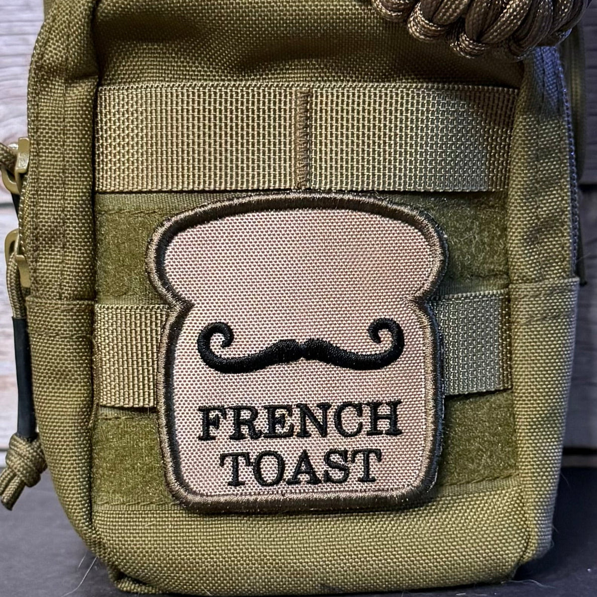 French Toast Funny Morale Patch, 2.8x3" | Made in USA | VELCRO® Brand Hook Backing