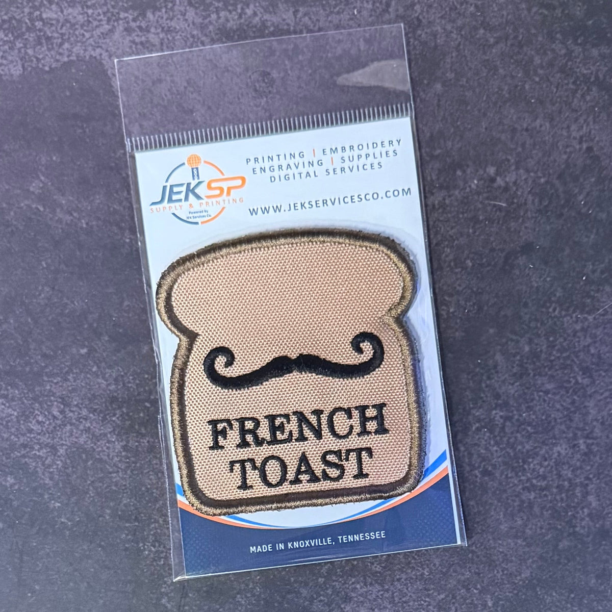 French Toast Funny Morale Patch, 2.8x3" | Made in USA | VELCRO® Brand Hook Backing