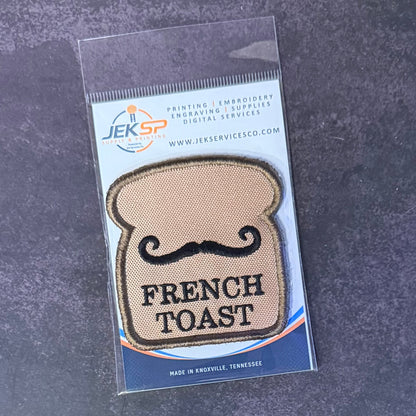 French Toast Funny Morale Patch, 2.8x3" | Made in USA | VELCRO® Brand Hook Backing