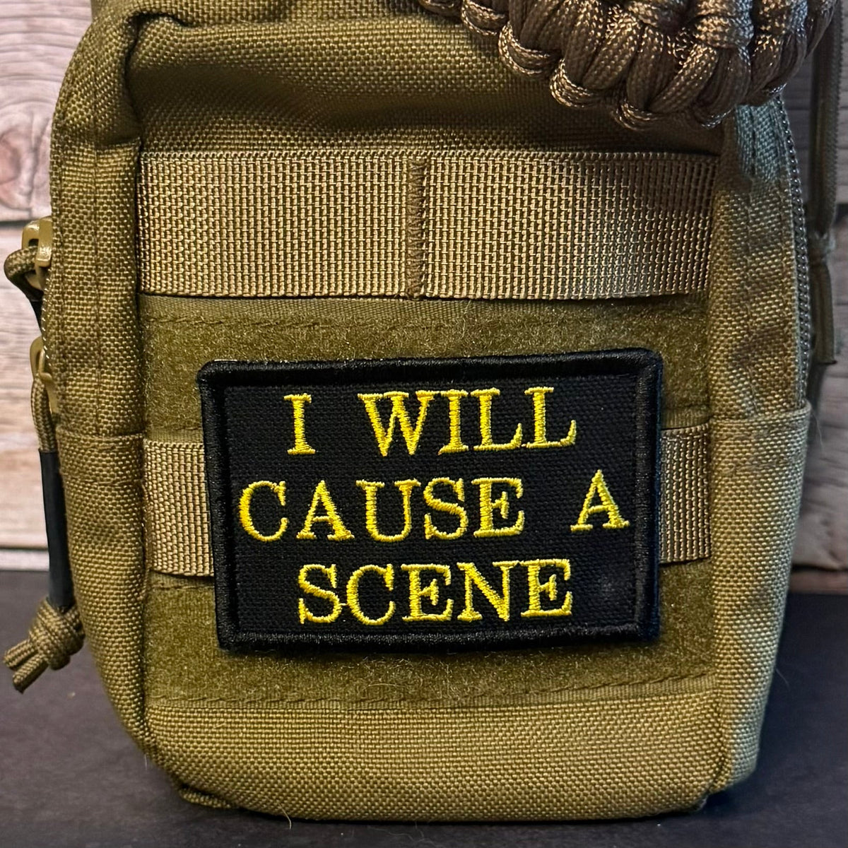 I Will Cause A Scene Funny Morale Patch, 2x3" | Made in USA | VELCRO® Brand Hook Backing