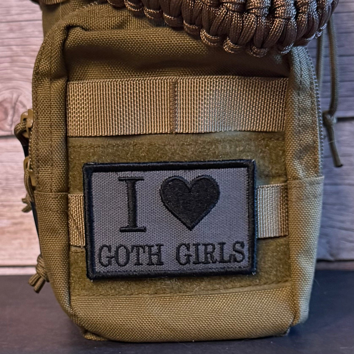 I Love Goth Girls Funny Morale Patch, 2x3" | Made in USA | VELCRO® Brand Hook Backing