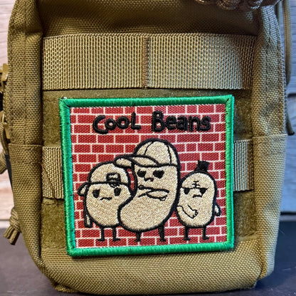Cool Beans Funny Morale Patch, 2.5x2.5" | Made in USA | VELCRO® Brand Hook Backing