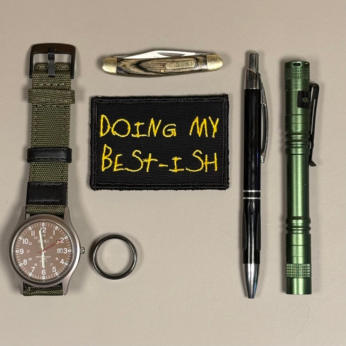 Doing My Best-ish Funny Morale Patch, 2x3" | Made in USA | VELCRO® Brand Hook Backing