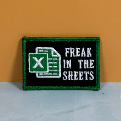 Freak In The Sheets Funny CPA Morale Patch, 2x3" | Made in USA | VELCRO® Brand Hook Backing