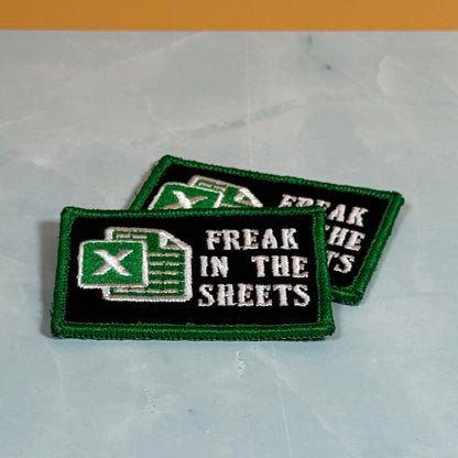 Freak In The Sheets Funny CPA Morale Patch, 2x3" | Made in USA | VELCRO® Brand Hook Backing