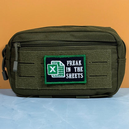 Freak In The Sheets Funny CPA Morale Patch, 2x3" | Made in USA | VELCRO® Brand Hook Backing