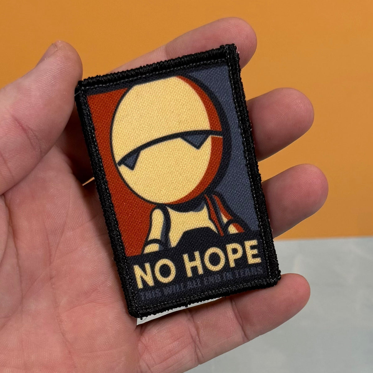 No Hope Meme Funny Morale Patch, Hitchhiker's Guide, 2x3" | Made in USA | VELCRO® Brand Hook Backing