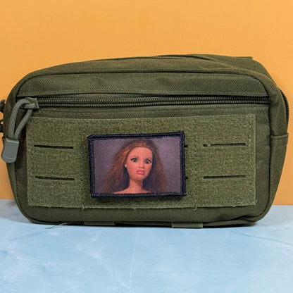Shocked Doll Meme Funny Printed Morale Patch, 2x3" | VELCRO® Brand Hook Backing
