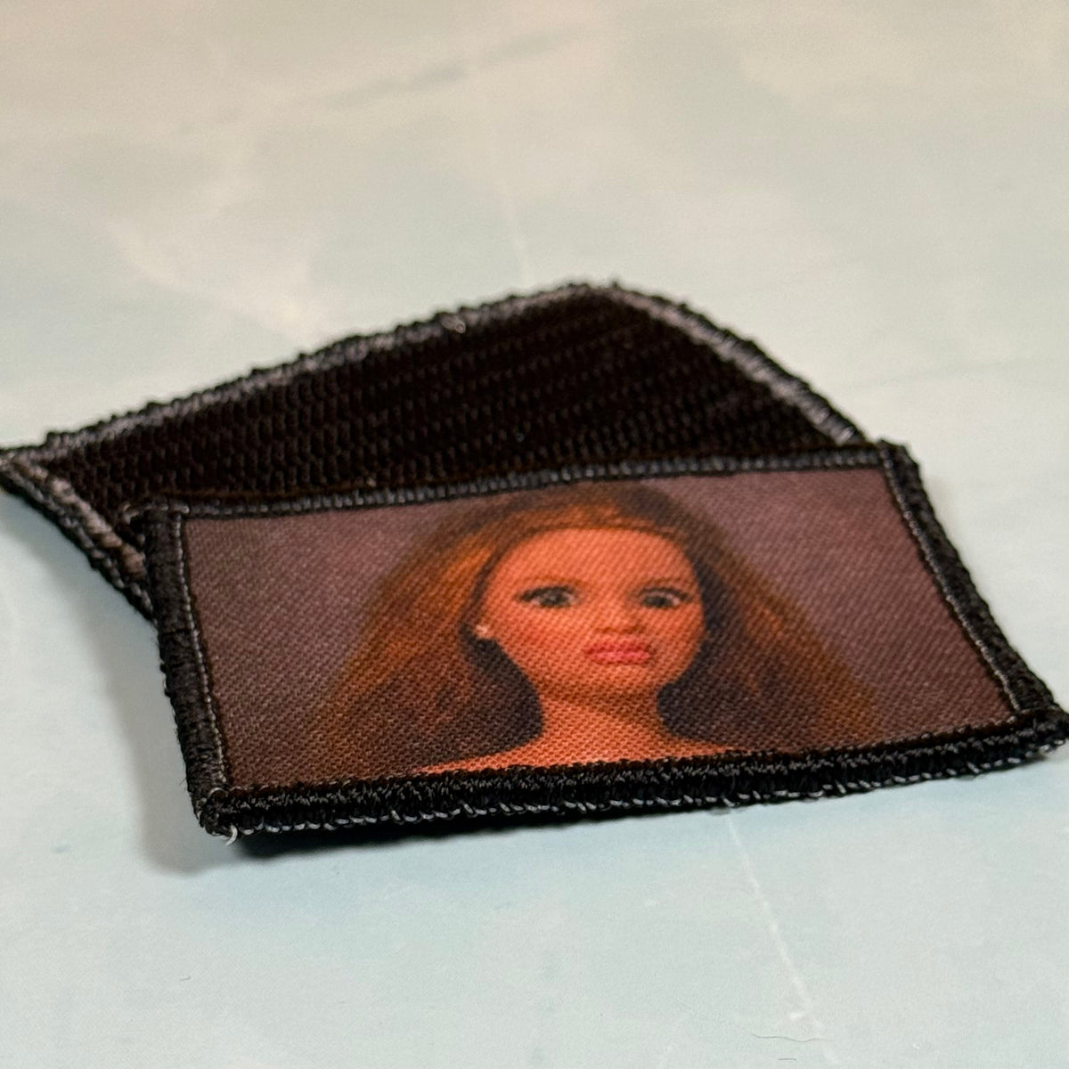 Shocked Doll Meme Funny Printed Morale Patch, 2x3" | VELCRO® Brand Hook Backing