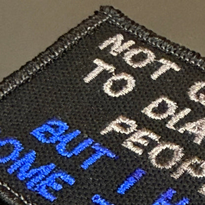 Not Qualified to Diagnose People, But I Have Theories Funny Morale Patch, 2x3" | Made in USA | VELCRO® Brand Hook Backing