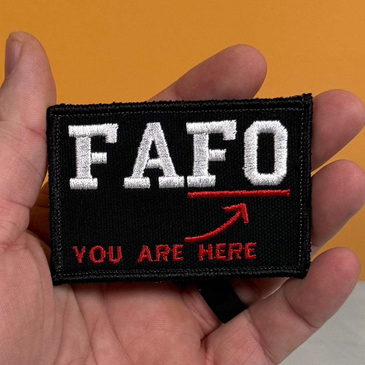 FAFO (You Are At Find Out) Funny Morale Patch, 2x3" | Made in USA | VELCRO® Brand Hook Backing