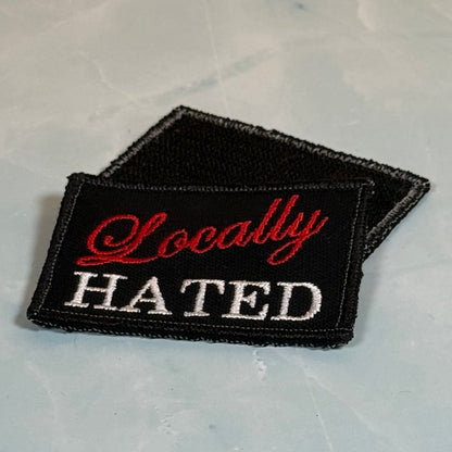 Locally Hated Funny Morale Patch, 2x3" | Made in USA | VELCRO® Brand Hook Backing