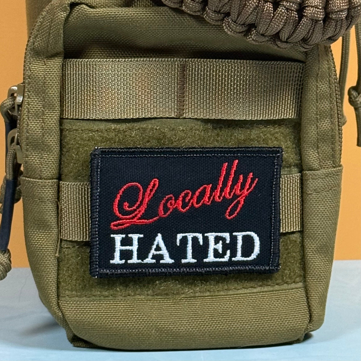 Locally Hated Funny Morale Patch, 2x3" | Made in USA | VELCRO® Brand Hook Backing