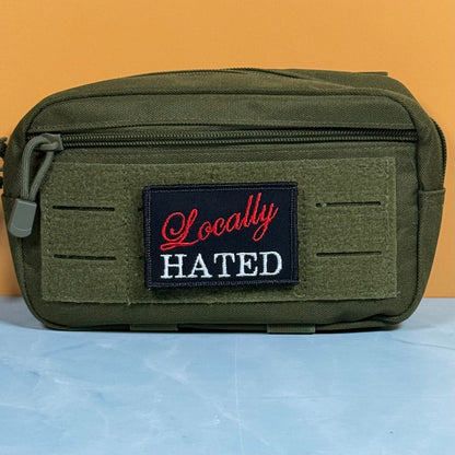 Locally Hated Funny Morale Patch, 2x3" | Made in USA | VELCRO® Brand Hook Backing