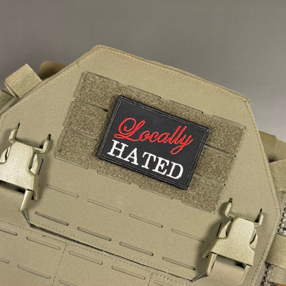 Locally Hated Funny Morale Patch, 2x3" | Made in USA | VELCRO® Brand Hook Backing