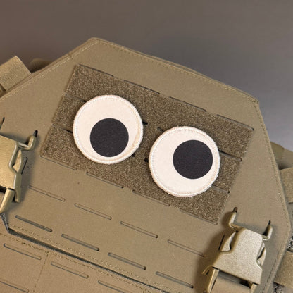 Googly Eyes Funny Printed Morale Patch Set, 2" Round | VELCRO® Brand Hook Backing