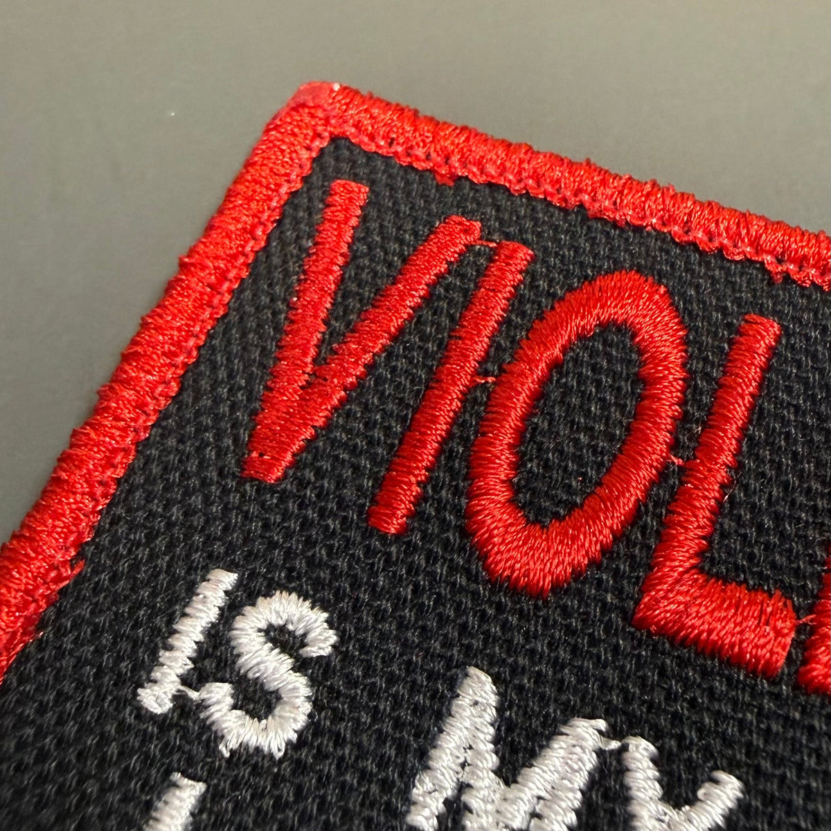 Violence Is My Love Language Funny Morale Patch, 2x3" | Made in USA | VELCRO® Brand Hook Backing