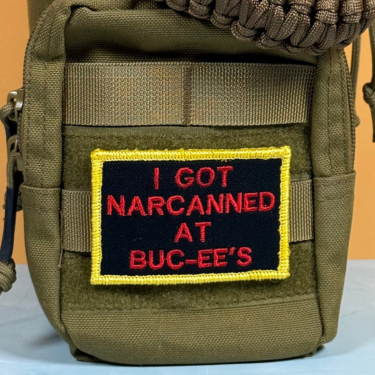I Got Narcanned At Buc-ee's Funny Morale Patch, 2x3" | Made in USA | VELCRO® Brand Hook Backing