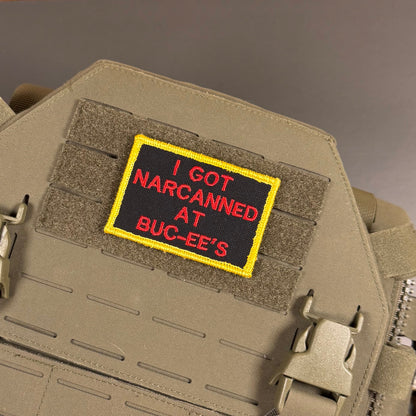 I Got Narcanned At Buc-ee's Funny Morale Patch, 2x3" | Made in USA | VELCRO® Brand Hook Backing