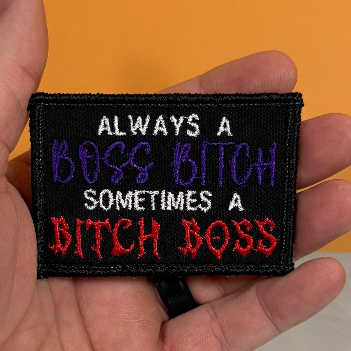 Boss B*tch, B*tch Boss Funny Morale Patch, 2x3" | Made in USA | VELCRO® Brand Hook Backing