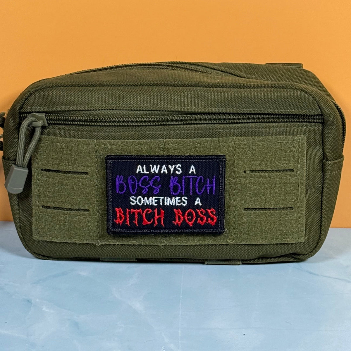 Boss B*tch, B*tch Boss Funny Morale Patch, 2x3" | Made in USA | VELCRO® Brand Hook Backing