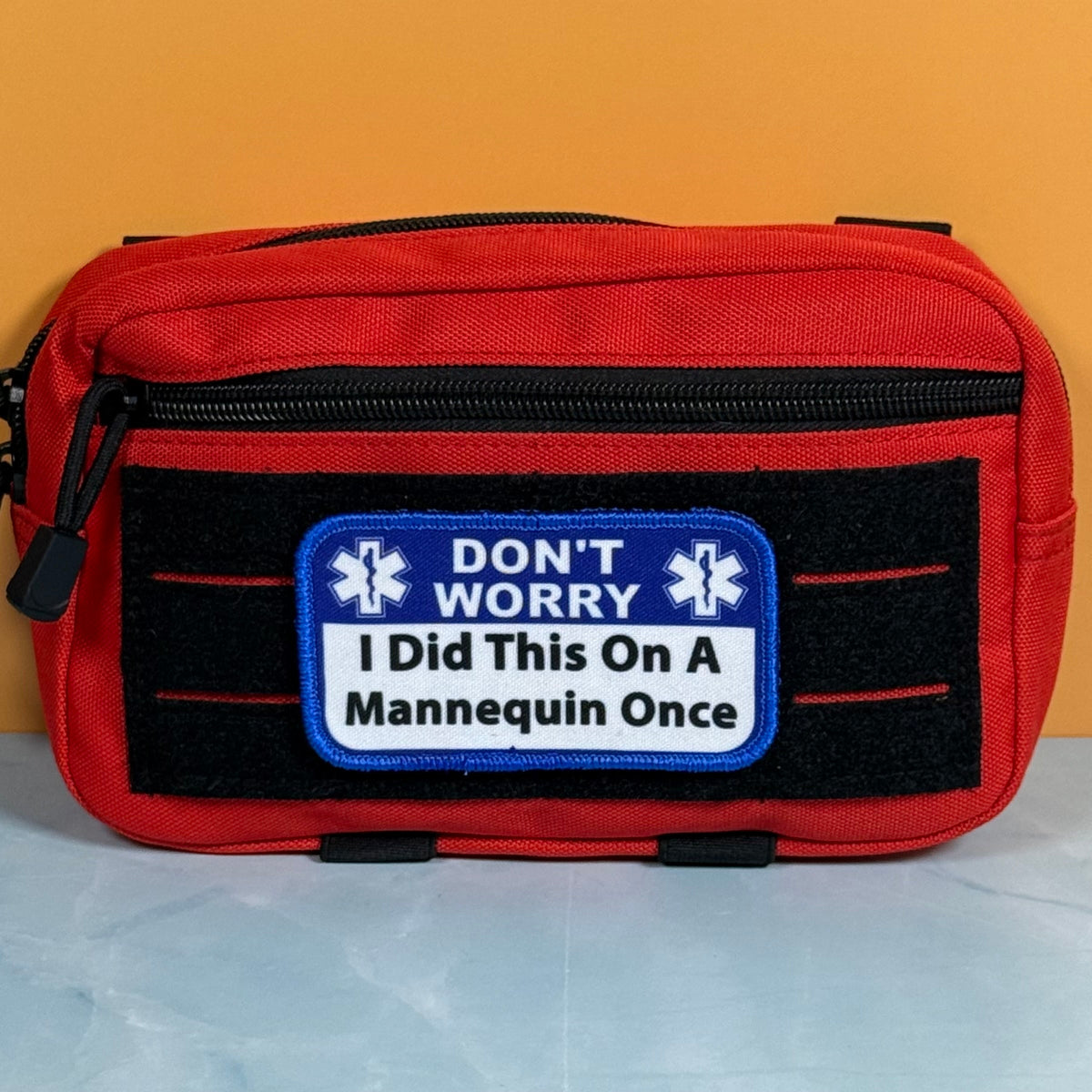 Don’t Worry I Did This On A Mannequin Once Funny Morale Patch, 2.25x4" | Made in USA | VELCRO® Brand Hook Backing
