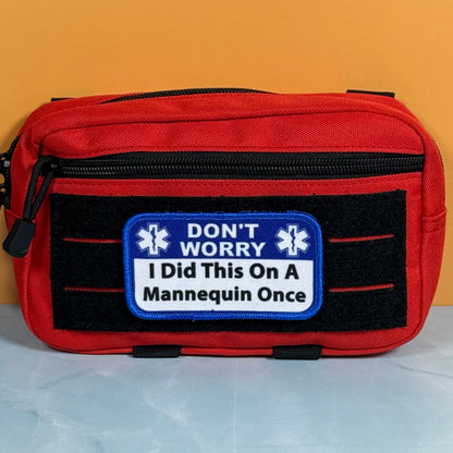 Don’t Worry I Did This On A Mannequin Once Funny Morale Patch, 2.25x4" | Made in USA | VELCRO® Brand Hook Backing