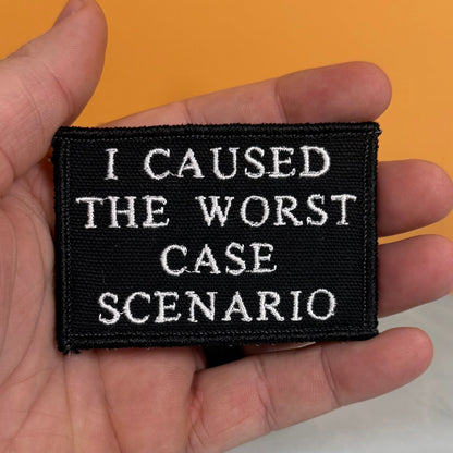 Worst Case Scenario Funny Morale Patch, 2x3" | Made in USA | VELCRO® Brand Hook Backing