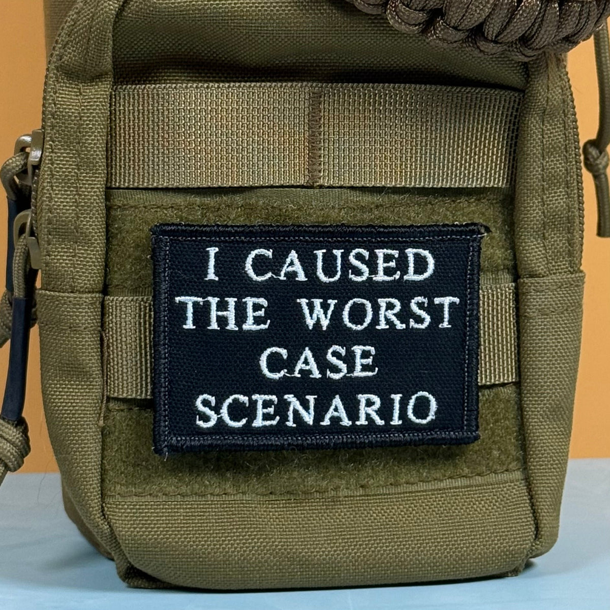 Worst Case Scenario Funny Morale Patch, 2x3" | Made in USA | VELCRO® Brand Hook Backing