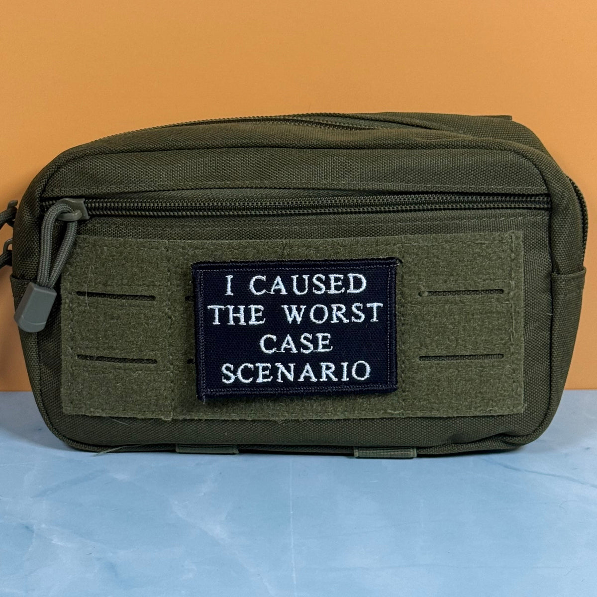 Worst Case Scenario Funny Morale Patch, 2x3" | Made in USA | VELCRO® Brand Hook Backing