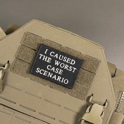 Worst Case Scenario Funny Morale Patch, 2x3" | Made in USA | VELCRO® Brand Hook Backing