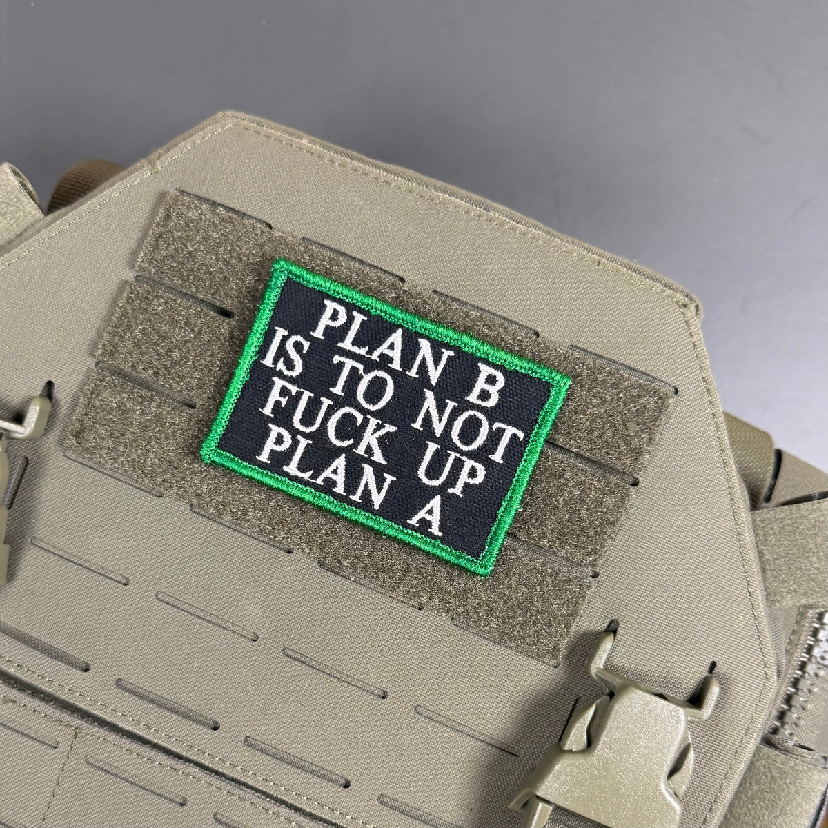 Plan B, Don't Fuck Up Plan A Funny Morale Patch, 2x3" | Made in USA | VELCRO® Brand Hook Backing