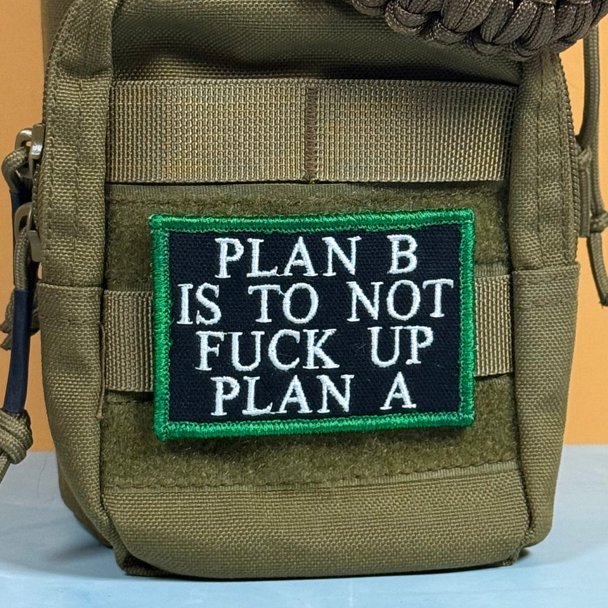 Plan B, Don't Fuck Up Plan A Funny Morale Patch, 2x3" | Made in USA | VELCRO® Brand Hook Backing